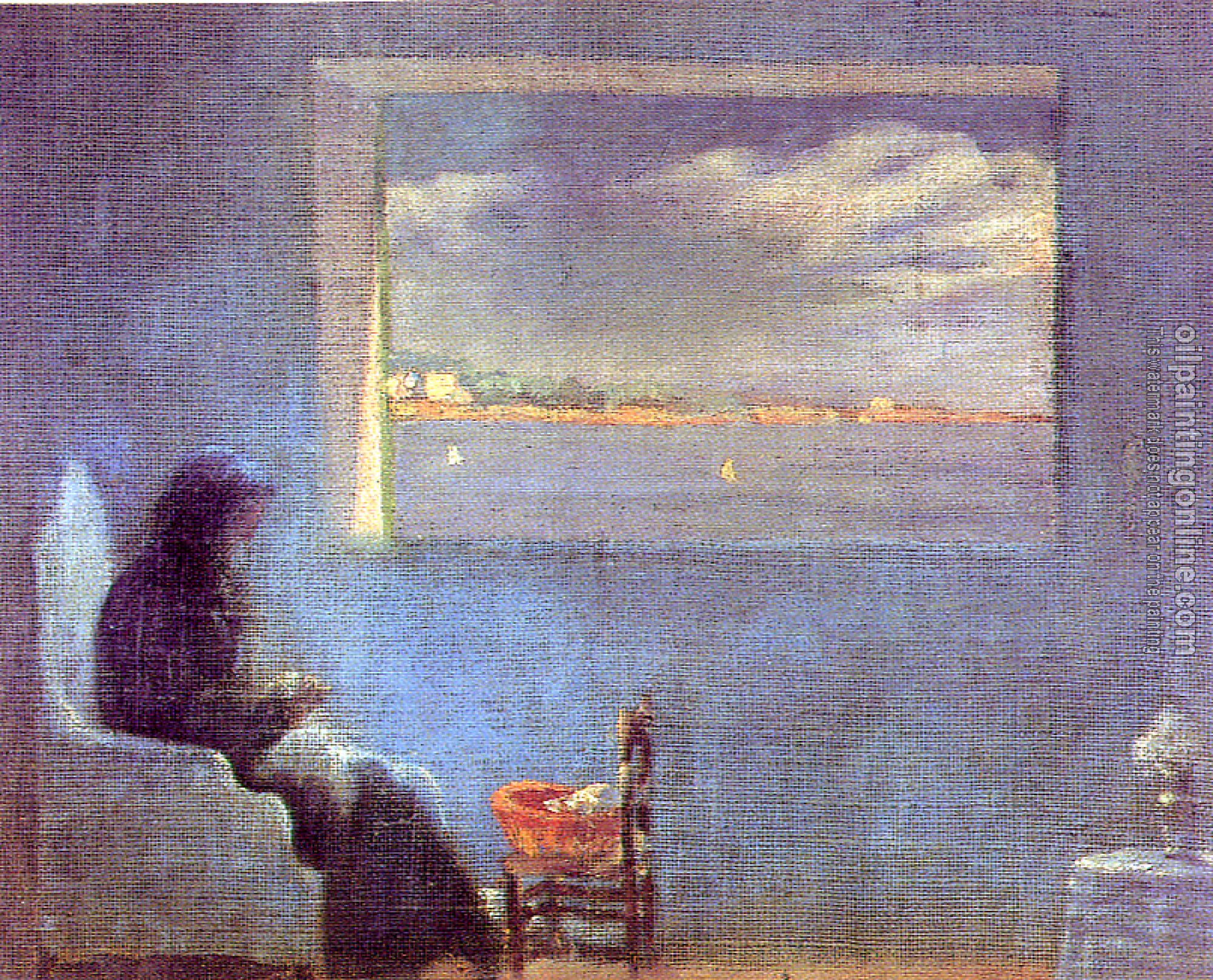 Dali, Salvador - portrait of grandmother ana sewing